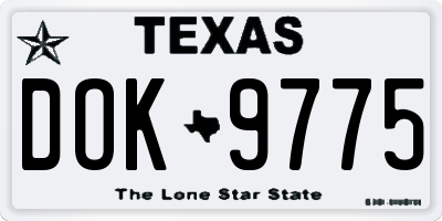 TX license plate DOK9775