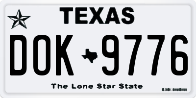 TX license plate DOK9776