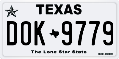 TX license plate DOK9779