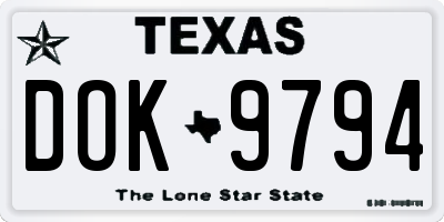TX license plate DOK9794