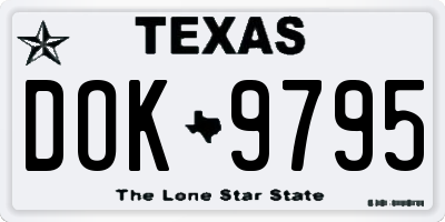 TX license plate DOK9795