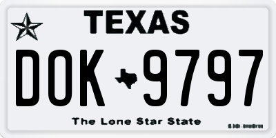 TX license plate DOK9797