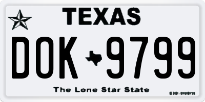 TX license plate DOK9799