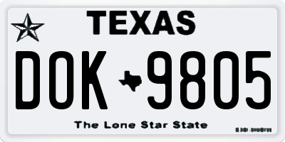 TX license plate DOK9805