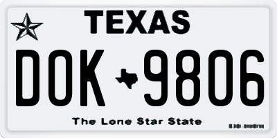 TX license plate DOK9806