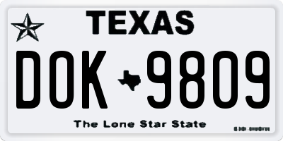 TX license plate DOK9809