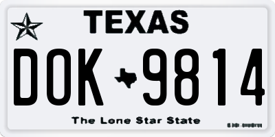 TX license plate DOK9814