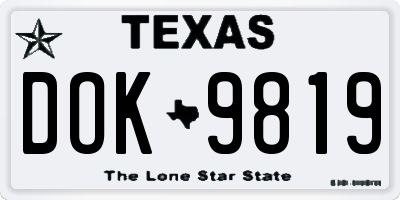 TX license plate DOK9819