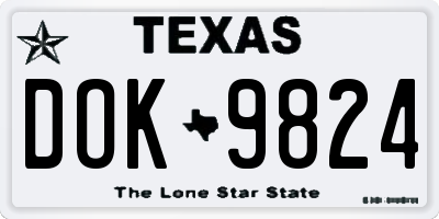 TX license plate DOK9824