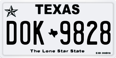 TX license plate DOK9828