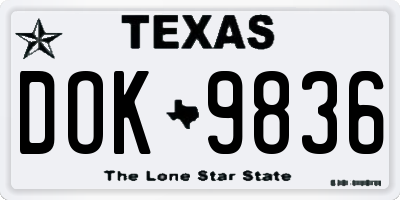 TX license plate DOK9836