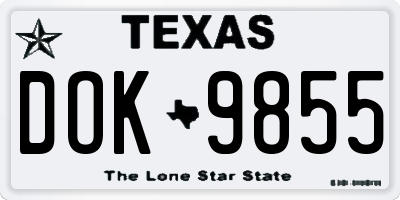 TX license plate DOK9855