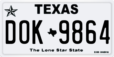 TX license plate DOK9864