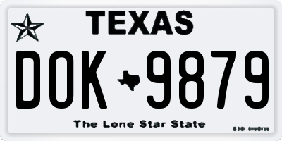 TX license plate DOK9879