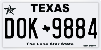 TX license plate DOK9884