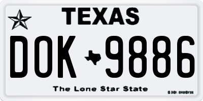 TX license plate DOK9886