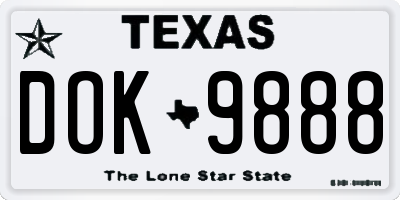 TX license plate DOK9888