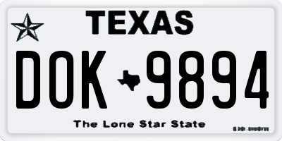 TX license plate DOK9894