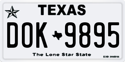 TX license plate DOK9895