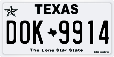 TX license plate DOK9914
