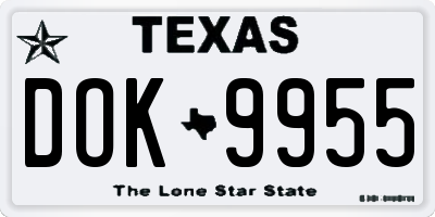 TX license plate DOK9955