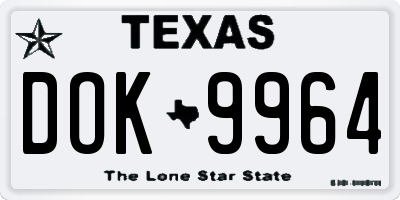 TX license plate DOK9964