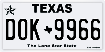 TX license plate DOK9966