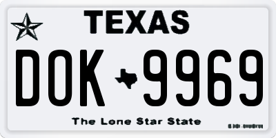 TX license plate DOK9969
