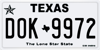 TX license plate DOK9972