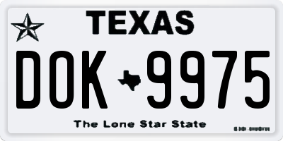 TX license plate DOK9975