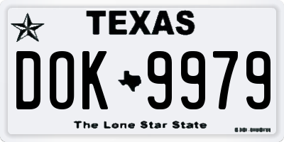TX license plate DOK9979