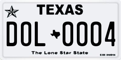 TX license plate DOL0004