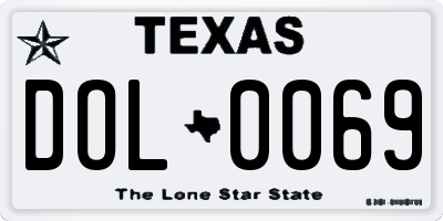 TX license plate DOL0069