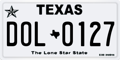 TX license plate DOL0127