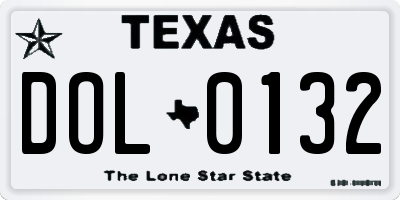 TX license plate DOL0132