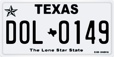 TX license plate DOL0149