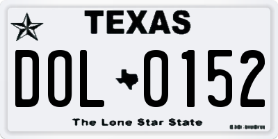 TX license plate DOL0152