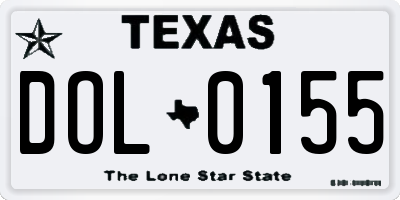 TX license plate DOL0155