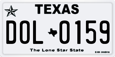 TX license plate DOL0159