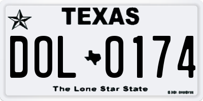 TX license plate DOL0174