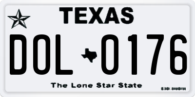 TX license plate DOL0176