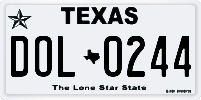 TX license plate DOL0244