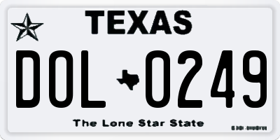 TX license plate DOL0249