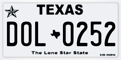 TX license plate DOL0252