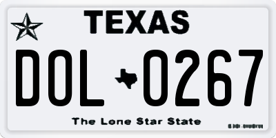 TX license plate DOL0267
