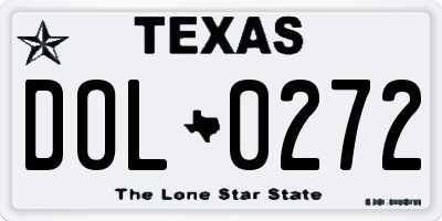 TX license plate DOL0272