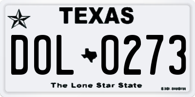 TX license plate DOL0273