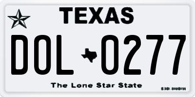 TX license plate DOL0277