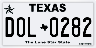 TX license plate DOL0282