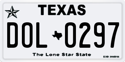 TX license plate DOL0297